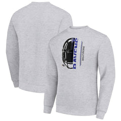 Baltimore Ravens Starter Half Helmet Team Graphic Tri-Blend Fleece Pullover Sweatshirt