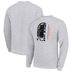 Chicago Bears Starter Half Helmet Team Graphic Tri-Blend Fleece Pullover Sweatshirt