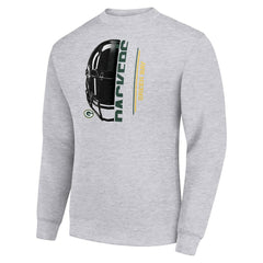 Green Bay Packers Starter Half Helmet Team Graphic Tri-Blend Fleece Pullover Sweatshirt