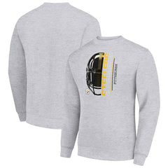 Pittsburgh Steelers Starter Half Helmet Team Graphic Tri-Blend Fleece Pullover Sweatshirt