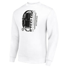 Pittsburgh Steelers Starter Half Helmet Team Graphic Tri-Blend Fleece Pullover Sweatshirt