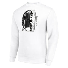 Chicago Bears Starter Half Helmet Team Graphic Tri-Blend Fleece Pullover Sweatshirt