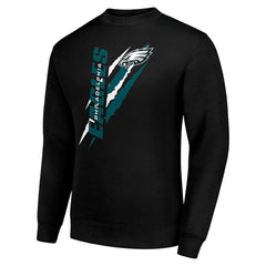 Philadelphia Eagles Starter Color Scratch Team Graphic Fleece Pullover Sweatshirt