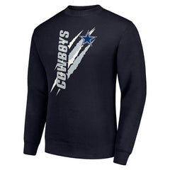 Dallas Cowboys Starter Color Scratch Team Graphic Fleece Pullover Sweatshirt