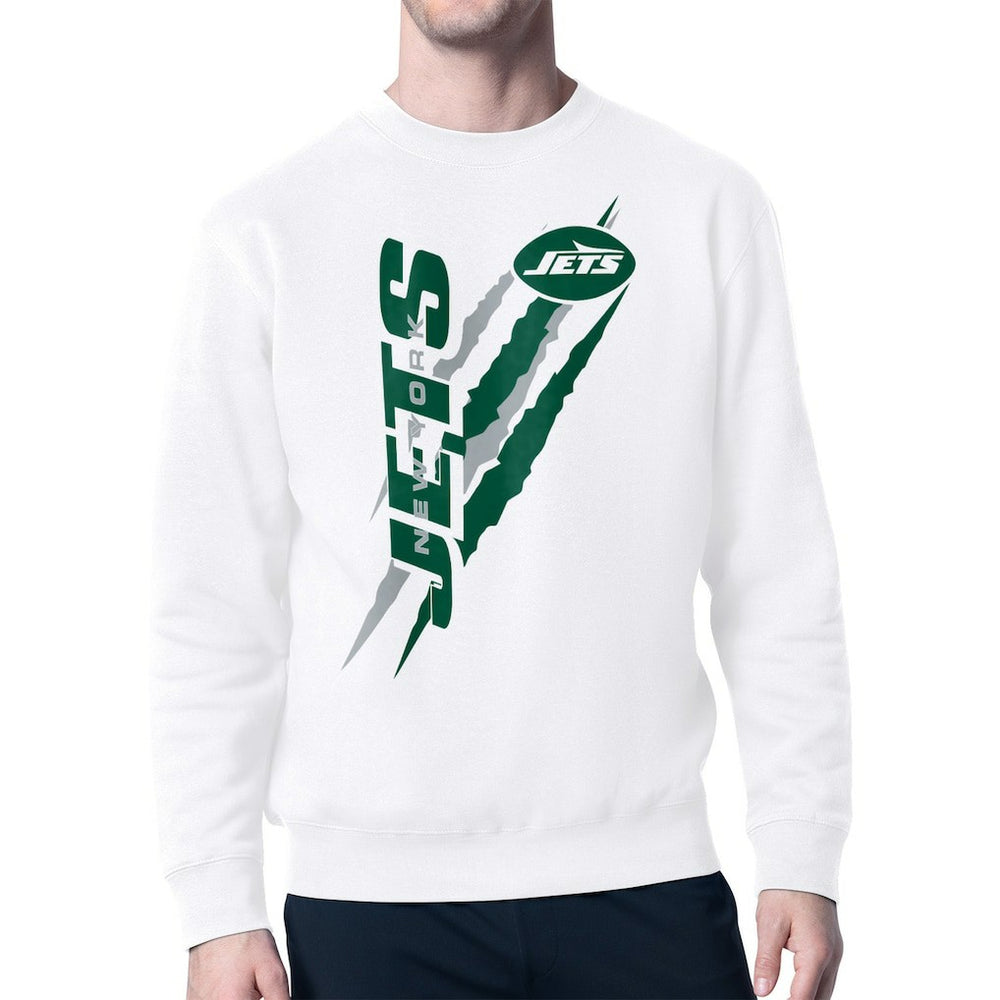 New York Jets Starter Color Scratch Team Graphic Fleece Pullover Sweatshirt