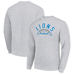 Detroit Lions Starter Half Ball Team Graphic Tri-Blend Fleece Pullover Sweatshirt