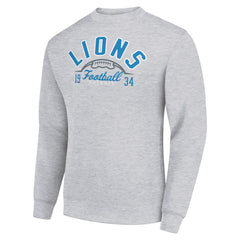 Detroit Lions Starter Half Ball Team Graphic Tri-Blend Fleece Pullover Sweatshirt