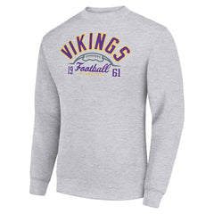 Minnesota Vikings Starter Half Ball Team Graphic Tri-Blend Fleece Pullover Sweatshirt