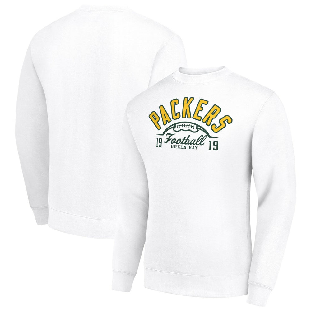 Green Bay Packers Starter Half Ball Team Graphic Tri-Blend Fleece Pullover Sweatshirt