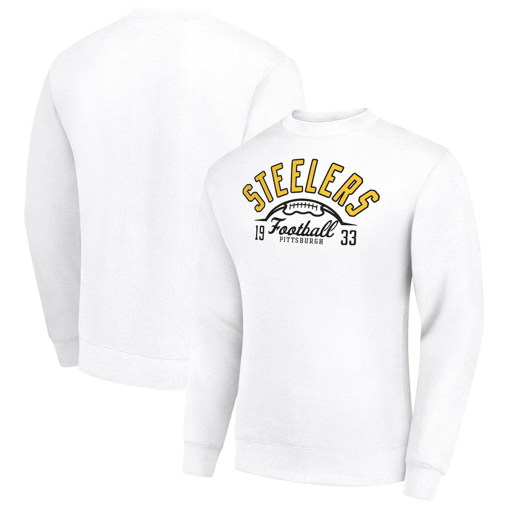 Pittsburgh Steelers Starter Half Ball Team Graphic Tri-Blend Fleece Pullover Sweatshirt