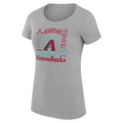 Arizona Diamondbacks G-III 4Her by Carl Banks Women's Super-Slim Fit Lightweight Collage Team Graphic Crew Neck T-Shirt | MLB Discount