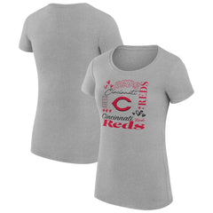 Cincinnati Reds G-III 4Her by Carl Banks Women's Super-Slim Fit Lightweight Collage Team Graphic Crew Neck T-Shirt | MLB Online