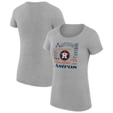 Houston Astros G-III 4Her by Carl Banks Women's Super-Slim Fit Lightweight Collage Team Graphic Crew Neck T-Shirt | MLB Outlet