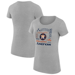 Houston Astros G-III 4Her by Carl Banks Women's Super-Slim Fit Lightweight Collage Team Graphic Crew Neck T-Shirt | MLB Outlet