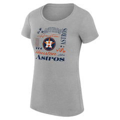 Houston Astros G-III 4Her by Carl Banks Women's Super-Slim Fit Lightweight Collage Team Graphic Crew Neck T-Shirt | MLB Outlet