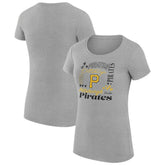 Pittsburgh Pirates G-III 4Her by Carl Banks Women's Super-Slim Fit Lightweight Collage Team Graphic Crew Neck T-Shirt | MLB Discount