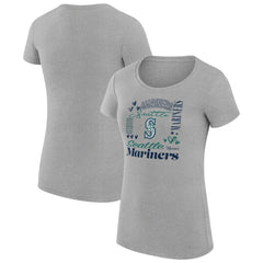 Seattle Mariners G-III 4Her by Carl Banks Women's Super-Slim Fit Lightweight Collage Team Graphic Crew Neck T-Shirt | MLB US