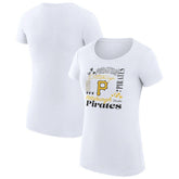 Pittsburgh Pirates G-III 4Her by Carl Banks Women's Super-Slim Fit Lightweight Collage Team Graphic Crew Neck T-Shirt | MLB New