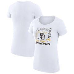 San Diego Padres G-III 4Her by Carl Banks Women's Super-Slim Fit Lightweight Collage Team Graphic Crew Neck T-Shirt | MLB US