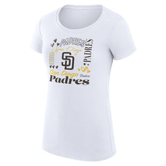 San Diego Padres G-III 4Her by Carl Banks Women's Super-Slim Fit Lightweight Collage Team Graphic Crew Neck T-Shirt | MLB US