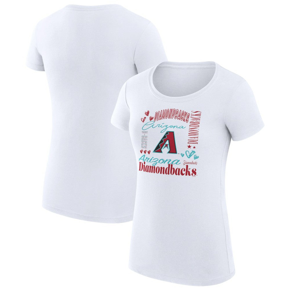 Arizona Diamondbacks G-III 4Her by Carl Banks Women's Super-Slim Fit Lightweight Collage Team Graphic Crew Neck T-Shirt | MLB New