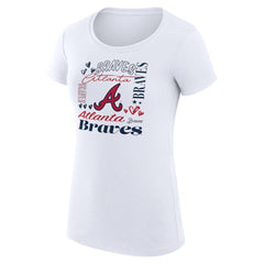 Atlanta Braves G-III 4Her by Carl Banks Women's Super-Slim Fit Lightweight Collage Team Graphic Crew Neck T-Shirt | MLB Discount