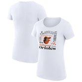 Baltimore Orioles G-III 4Her by Carl Banks Women's Super-Slim Fit Lightweight Collage Team Graphic Crew Neck T-Shirt | MLB Discount