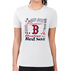 Boston Red Sox G-III 4Her by Carl Banks Women's Super-Slim Fit Lightweight Collage Team Graphic Crew Neck T-Shirt | MLB For sale