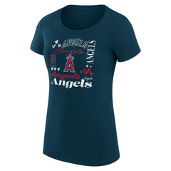 Los Angeles Angels G-III 4Her by Carl Banks Women's Super-Slim Fit Lightweight Collage Team Graphic Crew Neck T-Shirt | MLB US
