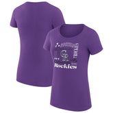 Colorado Rockies G-III 4Her by Carl Banks Women's Super-Slim Fit Lightweight Collage Team Graphic Crew Neck T-Shirt | MLB New