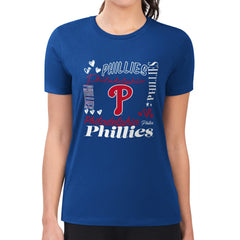Philadelphia Phillies G-III 4Her by Carl Banks Women's Super-Slim Fit Lightweight Collage Team Graphic Crew Neck T-Shirt | MLB Near me