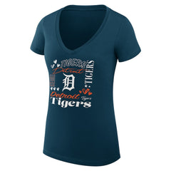 Detroit Tigers G-III 4Her by Carl Banks Women's Super-Slim Fit Lightweight Collage Team Graphic V-Neck T-Shirt | MLB Online