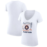Houston Astros G-III 4Her by Carl Banks Women's Super-Slim Fit Lightweight Collage Team Graphic V-Neck T-Shirt | MLB For sale