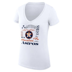 Houston Astros G-III 4Her by Carl Banks Women's Super-Slim Fit Lightweight Collage Team Graphic V-Neck T-Shirt | MLB For sale
