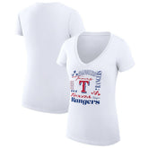 Texas Rangers G-III 4Her by Carl Banks Women's Super-Slim Fit Lightweight Collage Team Graphic V-Neck T-Shirt | MLB On Sale