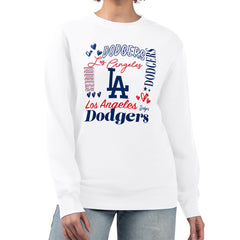 Los Angeles Dodgers G-III 4Her by Carl Banks Women's Collage Team Graphic Fleece Pullover Hoodie | MLB New
