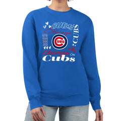 Chicago Cubs G-III 4Her by Carl Banks Women's Collage Team Graphic Fleece Pullover Hoodie | MLB Discount
