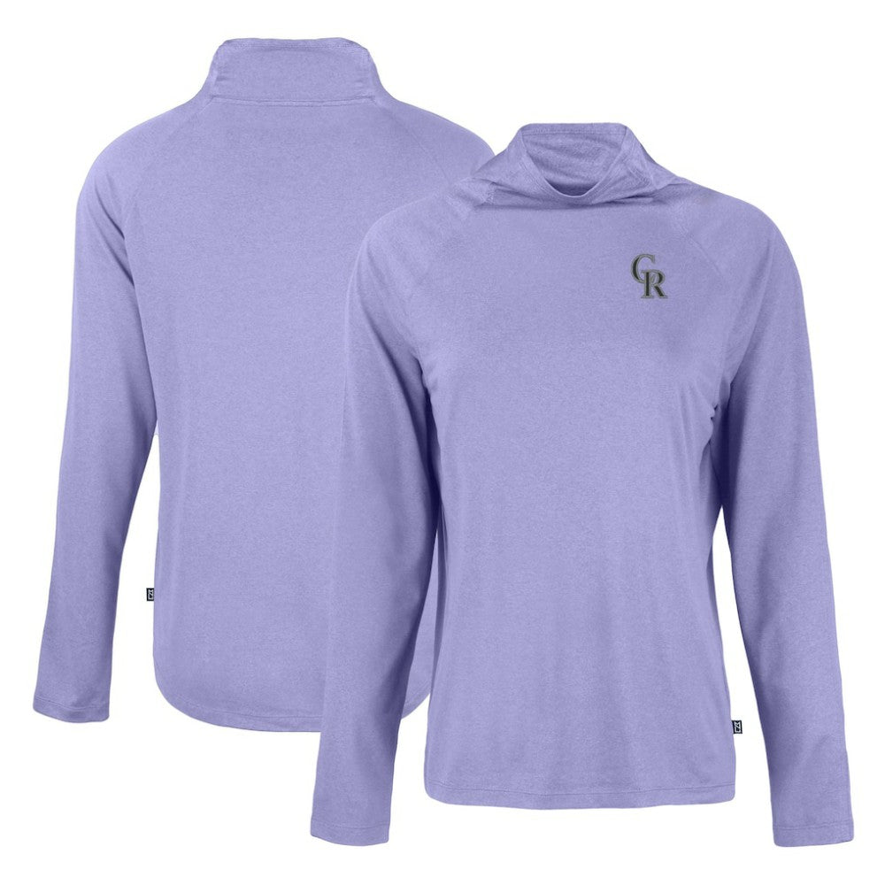 Colorado Rockies Cutter & Buck Women's Coastline Epic Comfort Eco Recycled Funnel Neck Raglan Pullover Top | MLB US