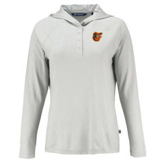 Baltimore Orioles Cutter & Buck Women's Coastline Epic Comfort Eco Recycled Hoodie Raglan Long Sleeve T-Shirt | MLB Sale