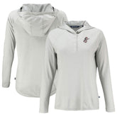 Cincinnati Reds Cutter & Buck Women's Cooperstown Collection Coastline Epic Comfort Eco Recycled Hoodie Raglan Long Sleeve T-Shirt | MLB Shop