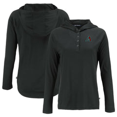 Arizona Diamondbacks Cutter & Buck Women's Coastline Epic Comfort Eco Recycled Hoodie Raglan Long Sleeve T-Shirt | MLB Outlet