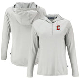 Cleveland Guardians Cutter & Buck Women's Coastline Epic Comfort Eco Recycled Hoodie Raglan Long Sleeve T-Shirt | MLB Online