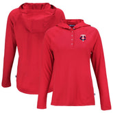 Minnesota Twins Cutter & Buck Women's Coastline Epic Comfort Eco Recycled Hoodie Raglan Long Sleeve T-Shirt | MLB Sale