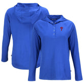 Philadelphia Phillies Cutter & Buck Women's Coastline Epic Comfort Eco Recycled Hoodie Raglan Long Sleeve T-Shirt | MLB On Sale