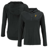 Pittsburgh Pirates Cutter & Buck Women's Coastline Epic Comfort Eco Recycled Hoodie Raglan Long Sleeve T-Shirt | MLB For sale