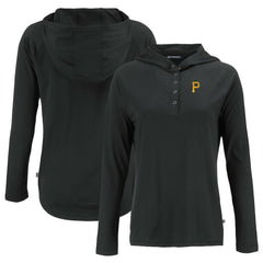 Pittsburgh Pirates Cutter & Buck Women's Coastline Epic Comfort Eco Recycled Hoodie Raglan Long Sleeve T-Shirt | MLB For sale