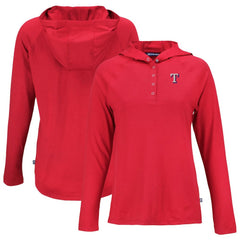 Texas Rangers Cutter & Buck Women's Coastline Epic Comfort Eco Recycled Hoodie Raglan Long Sleeve T-Shirt | MLB Discount