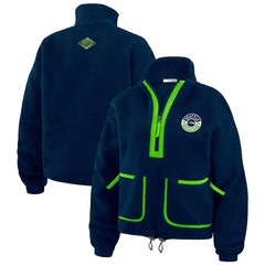 Seattle Seahawks WEAR by Erin Andrews Women's Polar Fleece Half-Zip Jacket