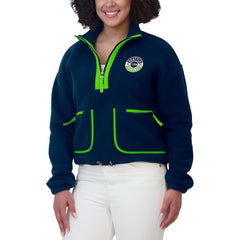 Seattle Seahawks WEAR by Erin Andrews Women's Polar Fleece Half-Zip Jacket