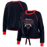 Houston Texans WEAR by Erin Andrews Women's Tie-Front Long Sleeve Top